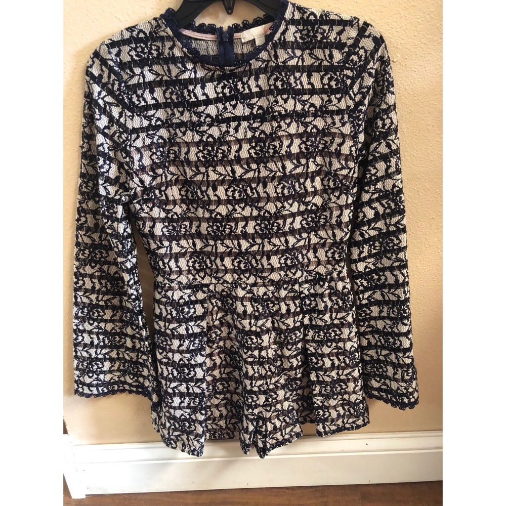GB lace romper with bell sleeves